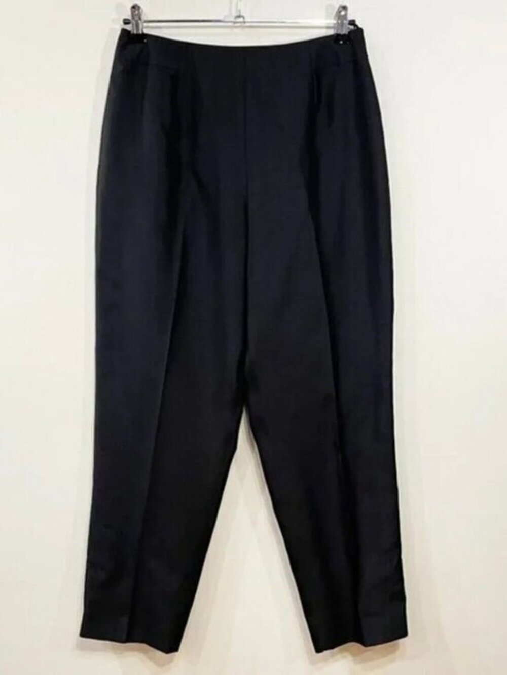 Vintage 100% Silk Crop Trouser Talbots Black tag 10P, 6-8 fit EUC